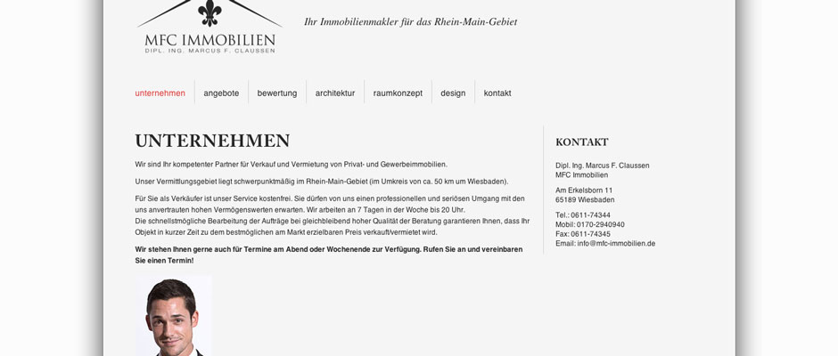 MFC Immobilien Web Design